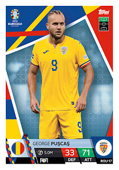 George Puscas Romania Topps Match Attax EURO 2024 #ROM17